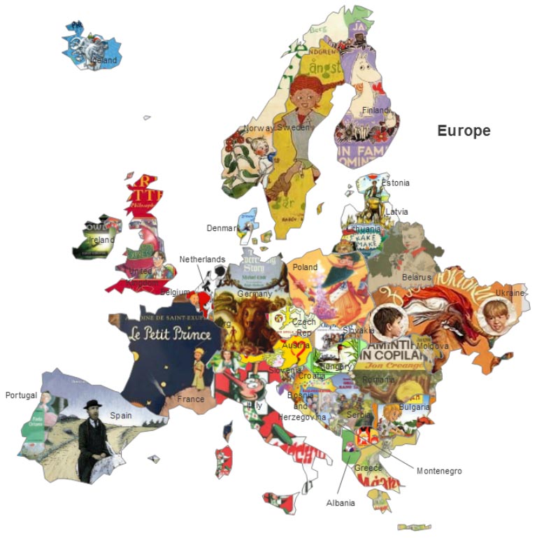 Мапа найкращих дитячих книжок Європи